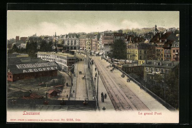 Cartoline postali: AK Lausanne, Le grand Pont – Usato da Berlin venduto da bartko-reher