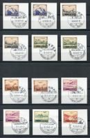 12 Briefausschnitte Flugpostmarken F27-F33 mit K-Stempel