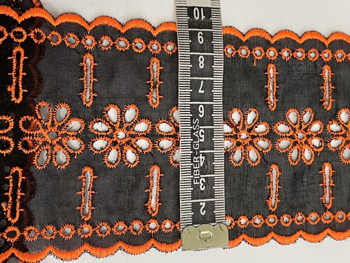 Dekobänder: Spitzenborte schwarz neon orange 9cm breit. – Neu (gemäss Beschreibung) aus Winterthur von tat_ky5h 1