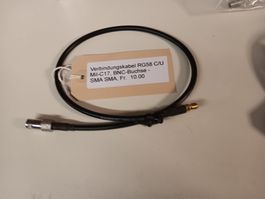 Adapterkabel RG58 C/U Mil-​17 BNC-​Buchse - SMA