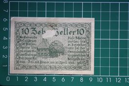 currency voucher austria zell ad pram 10 heller 1920