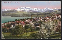 Thalwil, Teilansicht und die Alpen, Gl
