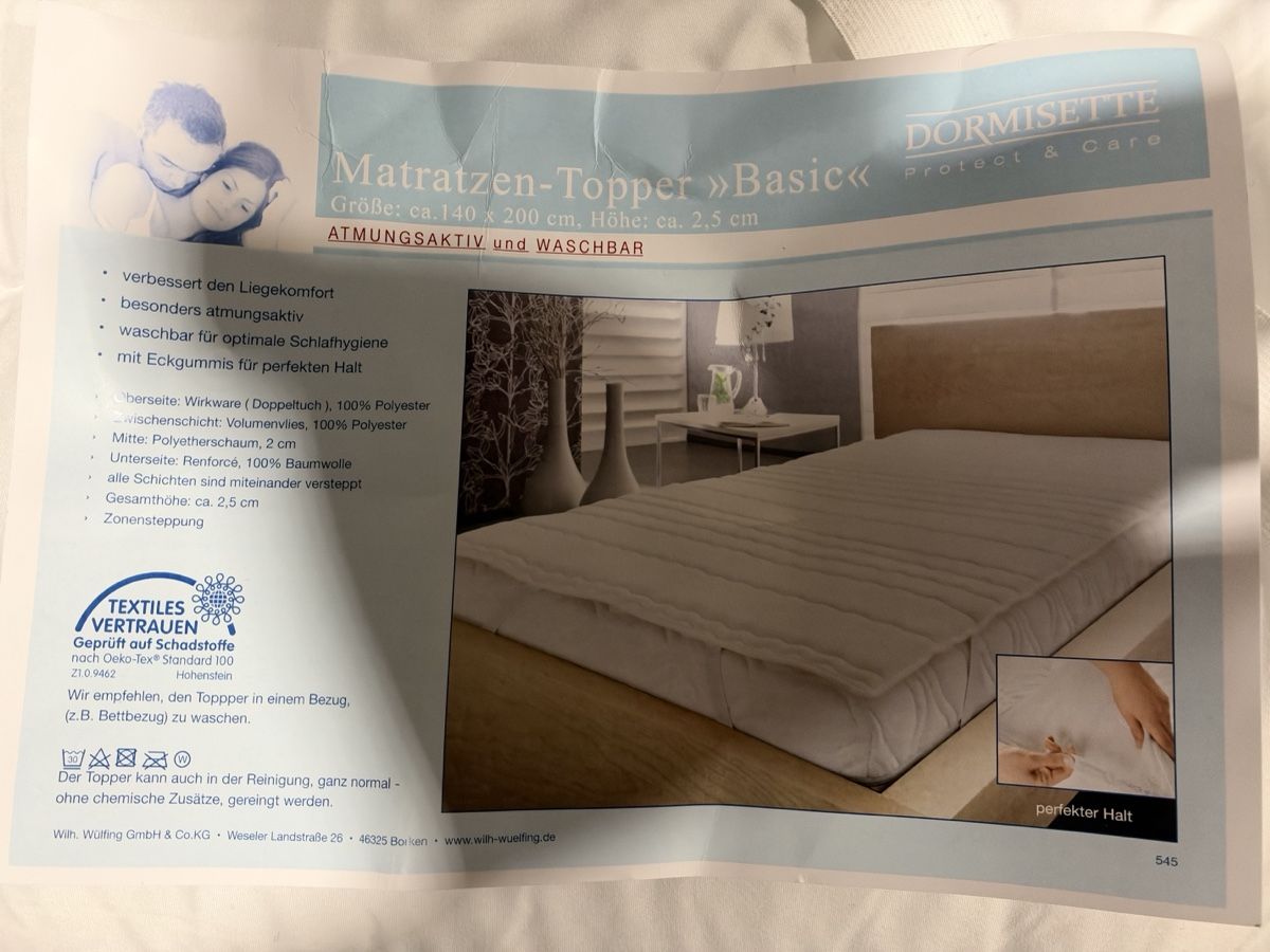 Matelas: Dormisette Matratzen-Topper Basic 140x200 cm gebraucht – Neuf (Voir description) à Schaffhausen par mfi_98wx