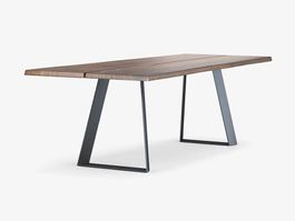Tisch Wimmer 18HUNDERT Nussbaum massiv 260 cm Metallbeine U