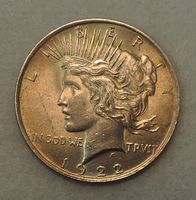 USA Peace Dollar 1922, 0900 Silber
