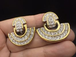 Vintage-Ohrringe Cabouchon Paris - Goldfarben