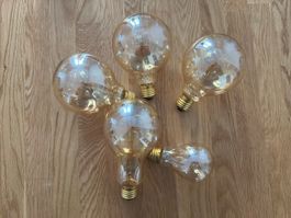 5 x vintage amber ampoules/glühbirne 230V 40W E27