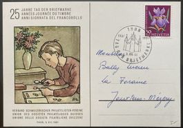 Tag der Briefmarke 1961 auf Originalkarte, SBK 12 Fr.