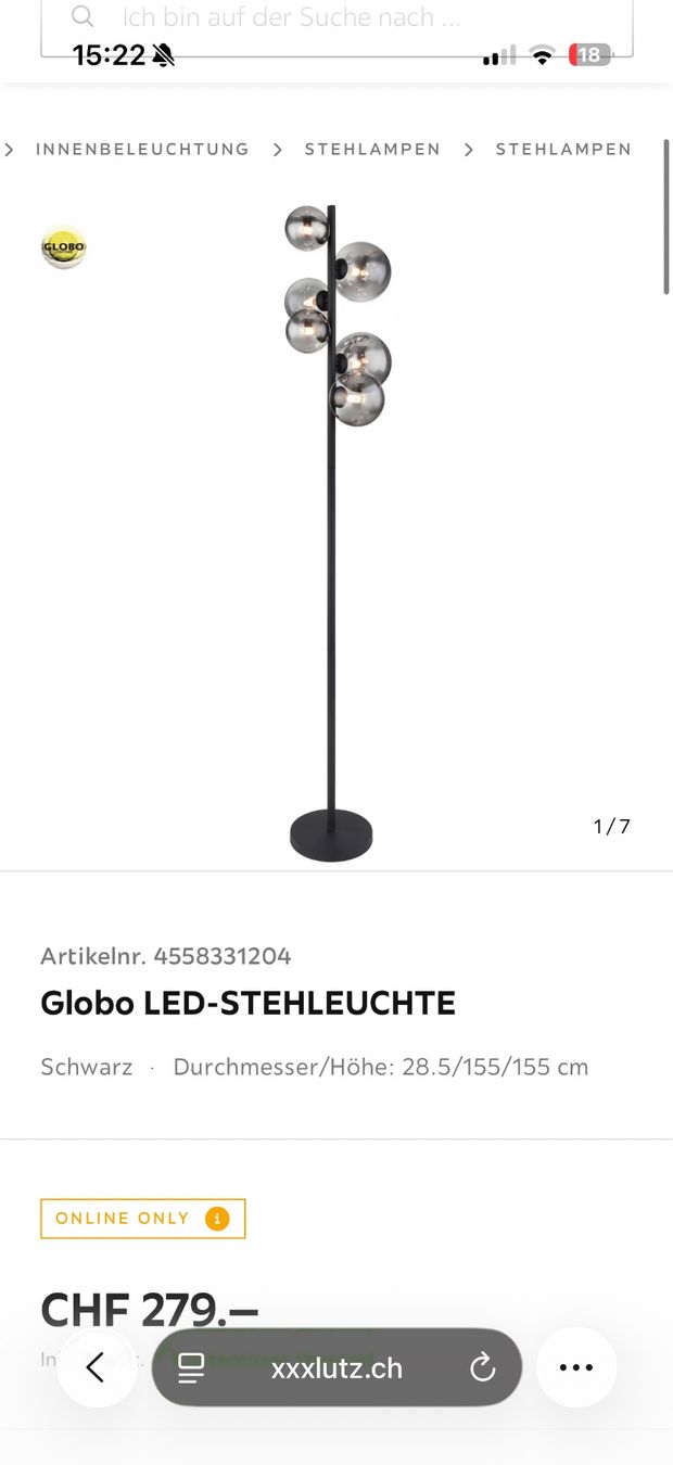 Lampade: Stehlampe neuwertig – Nuovo (secondo la descrizione) da Zufikon venduto da bil_t9sg