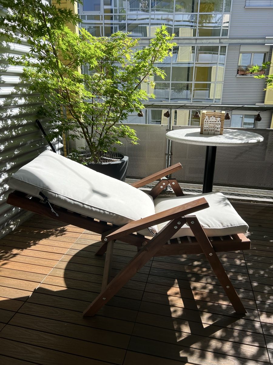 Ikea Stühle: Holz-Liegestuhl mit Polster – Gebraucht aus Zürich von Mariesieger 3