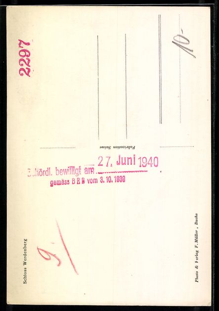 Cartoline postali: AK Werdenberg, Schloss Werdenberg – Usato da Berlin venduto da bartko-reher 1