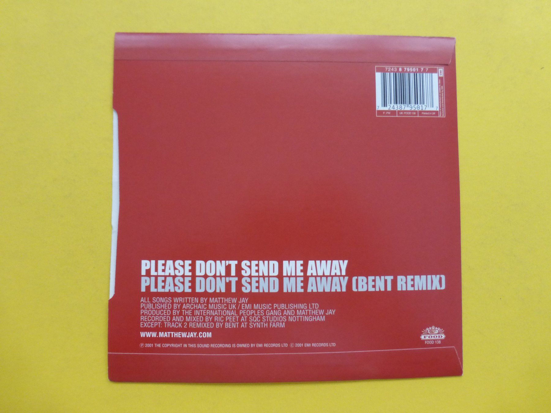 Schallplatten: Matthew Jay – Please Don't Send Me Away – Gebraucht aus Zürich von Swiss57 1
