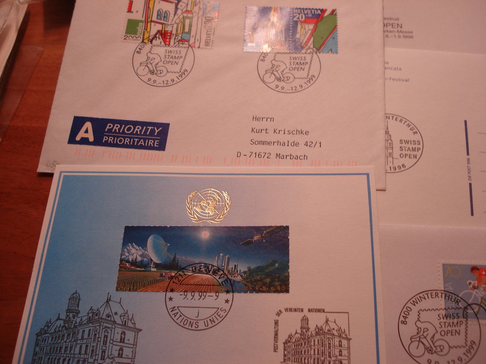 Tutti i francobolli: 9. Belege der Winterthur Swiss Stamp Open 1999 – Usato da Niederwil AG venduto da morostahu 3