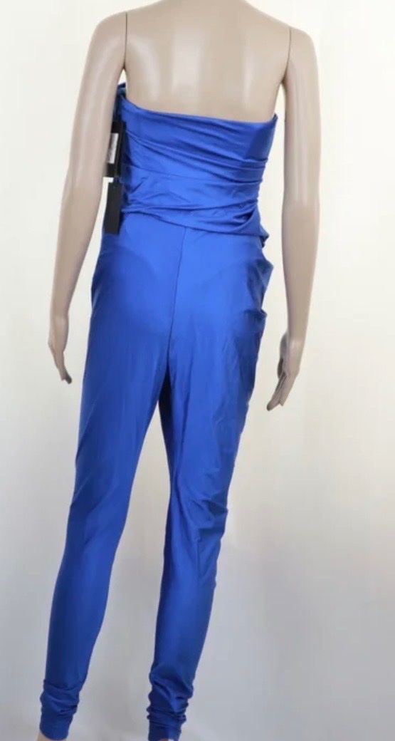 Saint Laurent Tute: Saint Laurent, combinaison bleue bustier, S – Usato da Genève venduto da dachaw 5