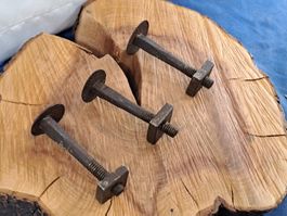3 antike Schlossschrauben 1x8.6cm Schmiedeisen(LOT2416#TBS1)