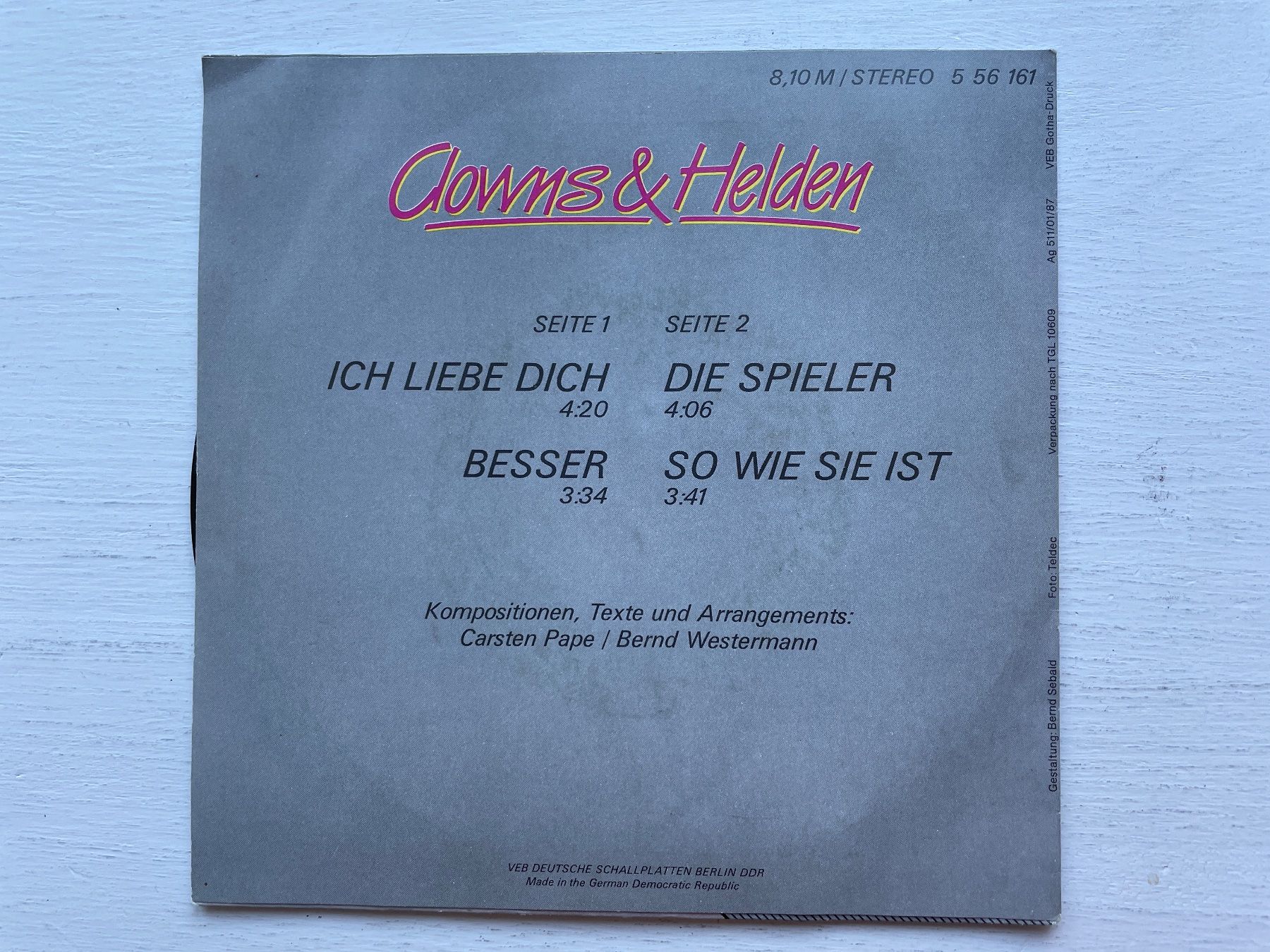 Dischi in vinile: Clowns & Helden - Amiga Quartett - 7" Single, 1987 – Usato da Zürich venduto da Andy_t71 1