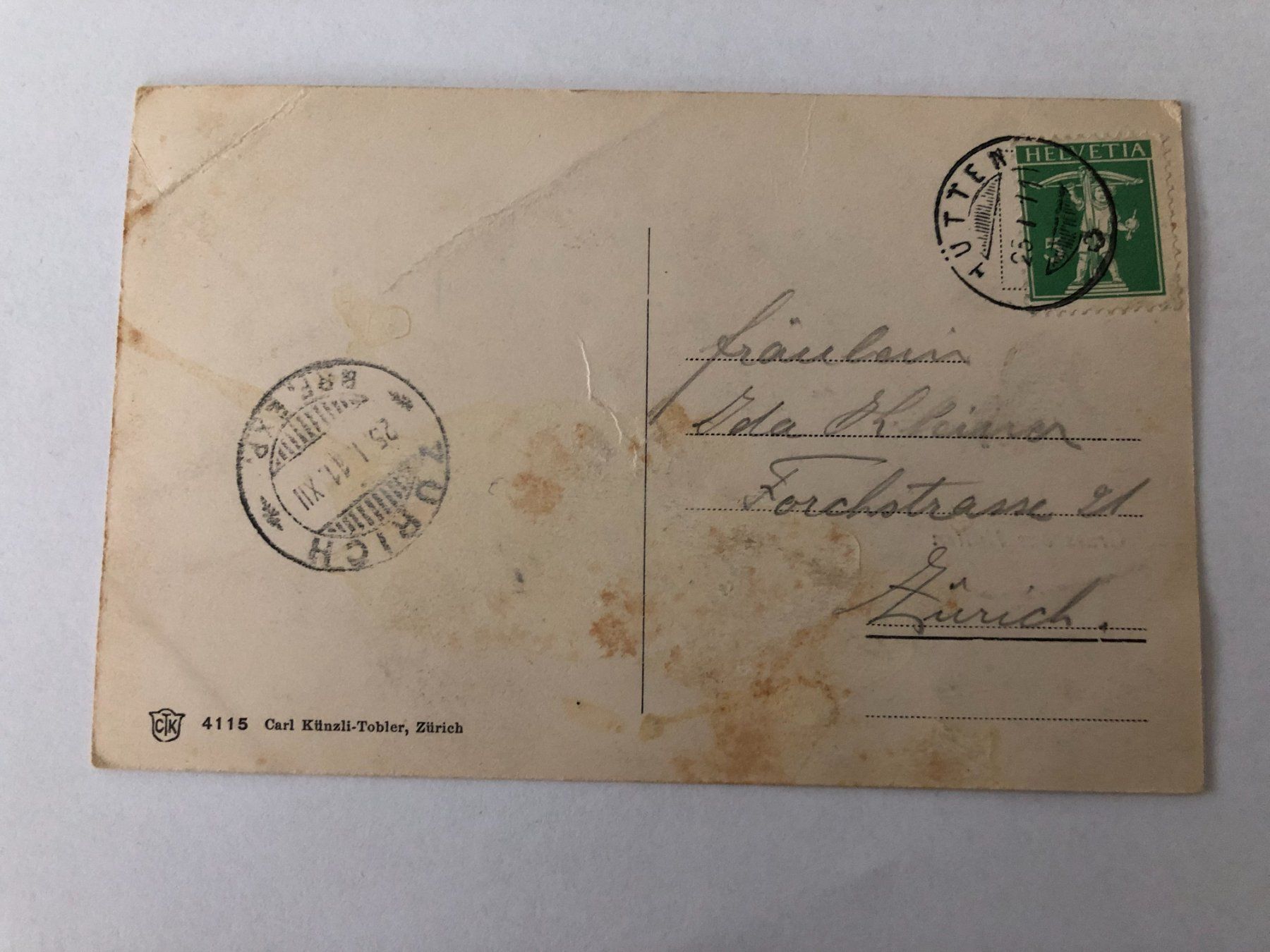 Cartoline postali: Gruss aus Hütten 1911 – Usato da Pfäffikon ZH venduto da Waltoversand 1