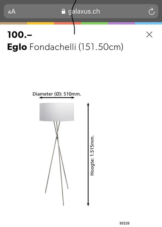 Stehlampe Eglo Fondachelli | Kaufen auf Ricardo