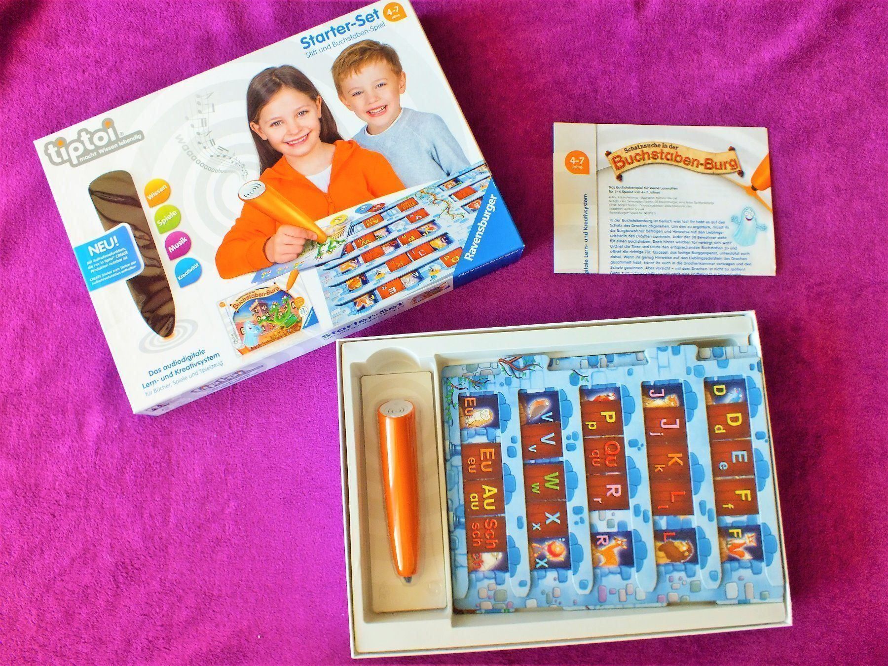 Ravensburger Giochi: tiptoi Starterset - CREATE Stift & Spiel Buchstabenburg – Usato da Müllheim Dorf venduto da Seeeule01 1