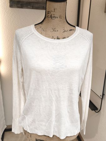 Zara Knit Pullover weiss langärmlig Grösse M 