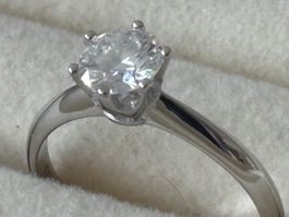 🌹Luxus Elegante Gr.18/8 Ring Solitär Zirkonia Farbe :Silber