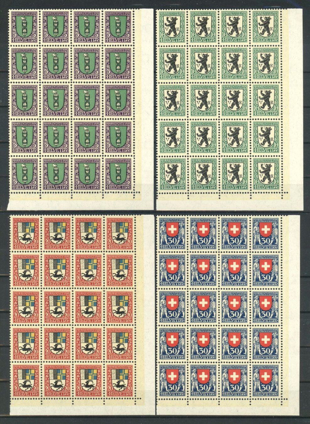 Tutti i francobolli: 1925, Pro Juventute, Zwölferblöcke ** – Nuovo (secondo la descrizione) da Willisau venduto da Vollstempel