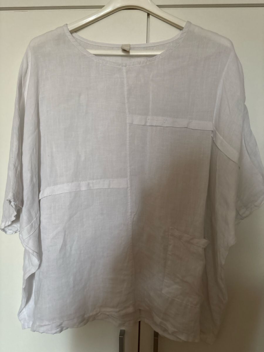 Blusen: Leinenbluse weiss  One Size – Gebraucht aus Nebikon von Draga25