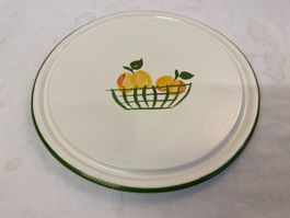 Vintage Tortenplatte mit Obstkorb-Motiv, Durchmesser 30cm