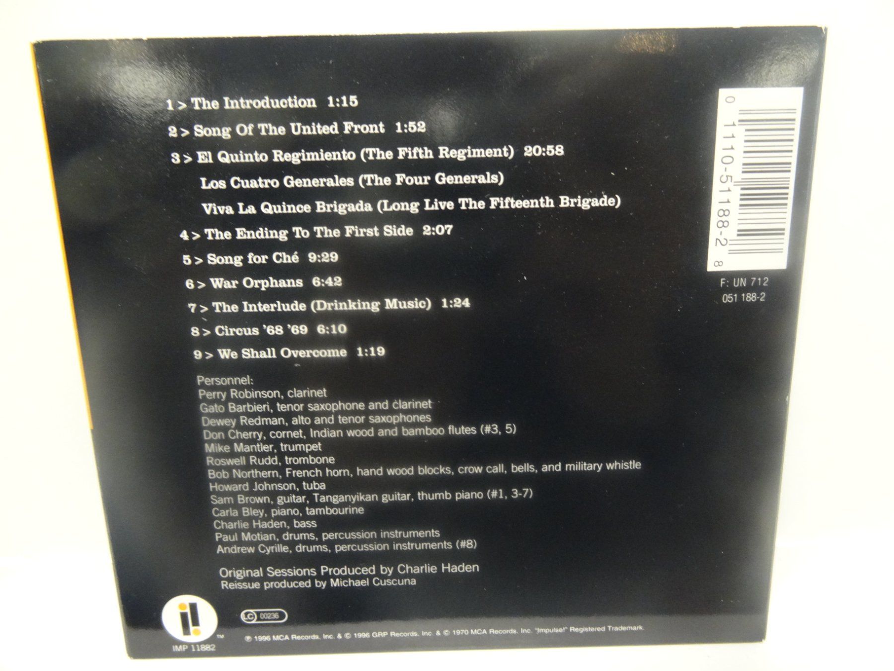 CD: Charlie Haden - Liberation Music Orchestra CD - Impulse – Usato da luzern venduto da musicandart 1