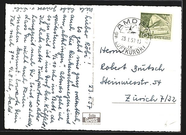 Cartoline postali: AK Amden, Kurhaus Bellevue, 1957 – Usato da Berlin venduto da bartko-reher 1