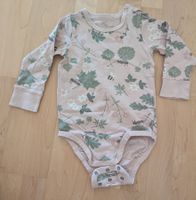 Lindex Baby Body langarm, Gr. 80, hellrosa Blumenmuster