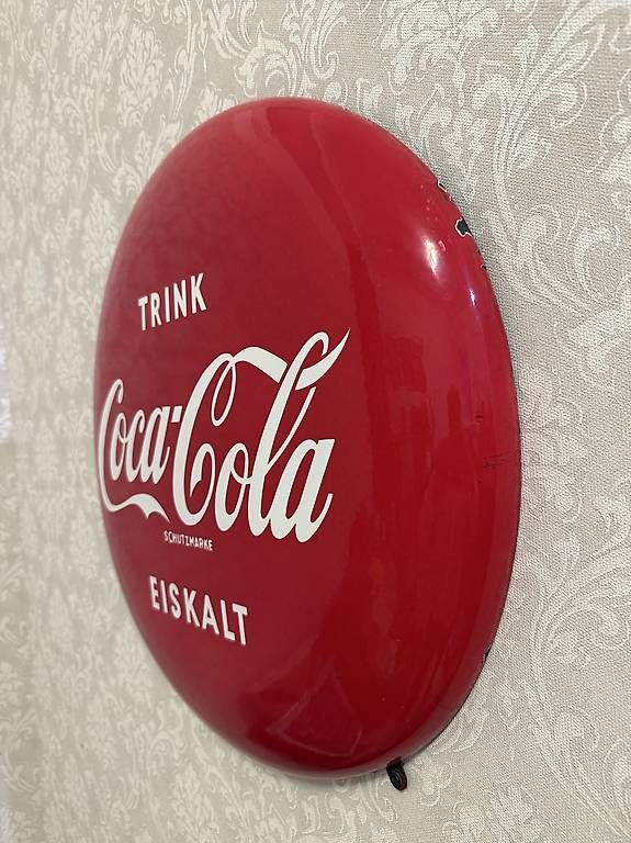 Insegne: Coca Cola Emailschild 1950s  – Usato da Nidau venduto da Nintschgu 1