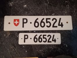 2x Nummernschild PTT Post ausrangiert 66524