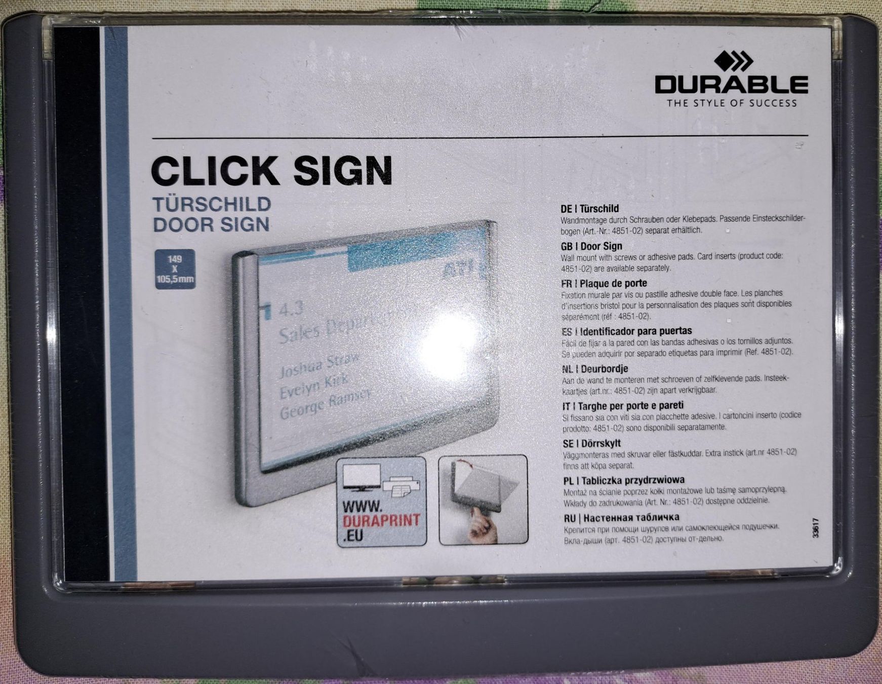 Ecriteaux: Durable Türschild Click Sign – Neuf avec emballage d'origine à Mellingen par Tira86