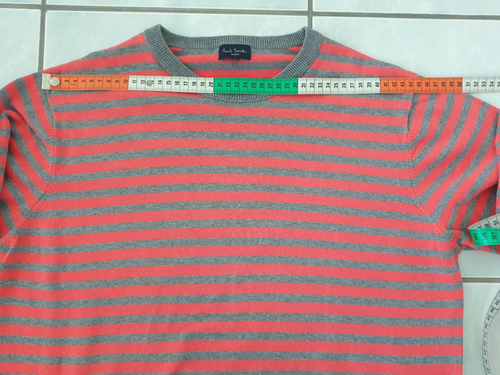 Paul Smith Maglioni & Felpe: Pull, XL, Paul Smith rayé corail/gris, bon état – Usato da Neuchâtel venduto da Verenas12 6