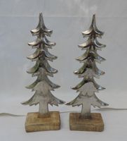 2 StückTannenbaum Metall Holz