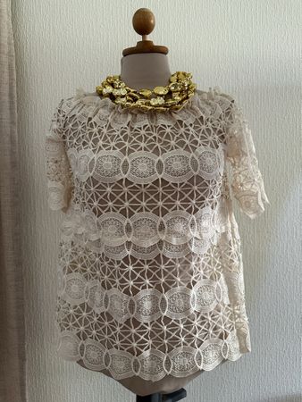 Haut en dentelle CIAO MILANO PARIS Beige taille unique neuf