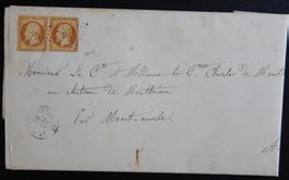 Frankreich Brief Kat. 8a von 1854 Kat. 15'000 Euro RAR doppe