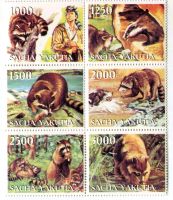 Briefmarken "Waschbär". Sacha.