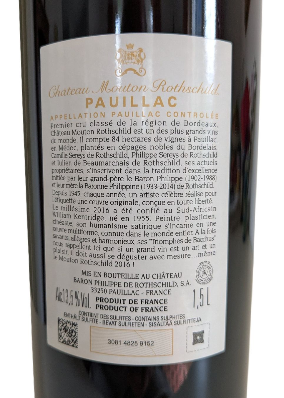 Mouton Rothschild Wein: Mouton Rothschild 2016 Magnum – Neu und originalverpackt aus Giffers von agu25 2