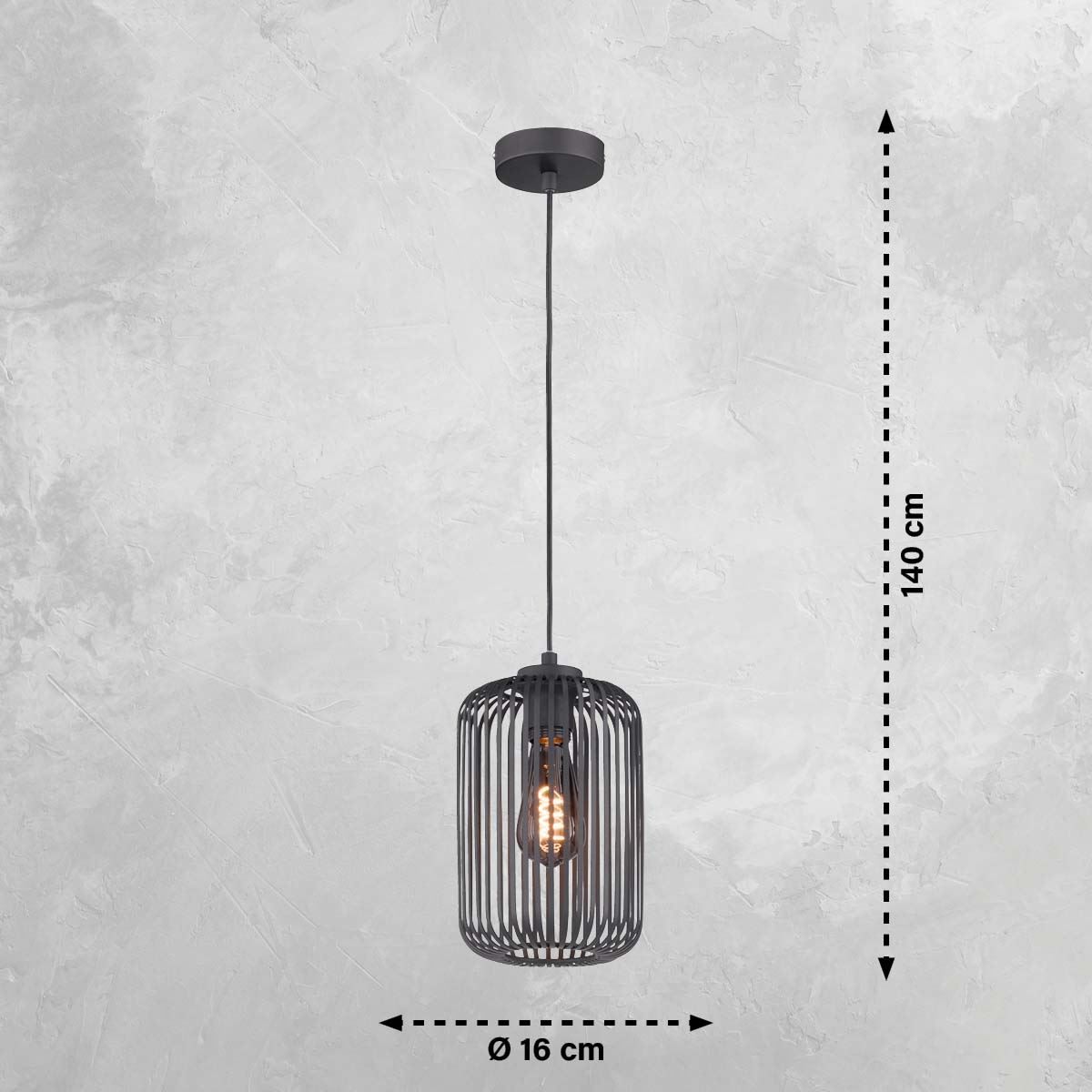 Lampadari & plafoniere: Pendelleuchte, Schwarz, 140 cm Höhe – Nuovo (secondo la descrizione) da Kreuzlingen venduto da Smart-Light 3