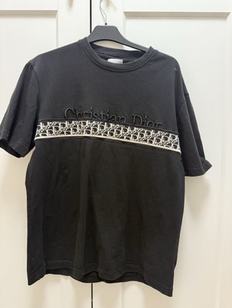 T-Shirt Christian Dior schwarz mit Logostickerei gebraucht
