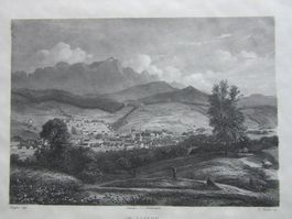 ST.GALLEN STAHLSTICH  BLATTGRÖSSE CA. 34X25CM ZUSTAND GUT