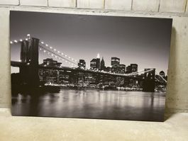 Bild New York auf Leinwand schwarz/weiss