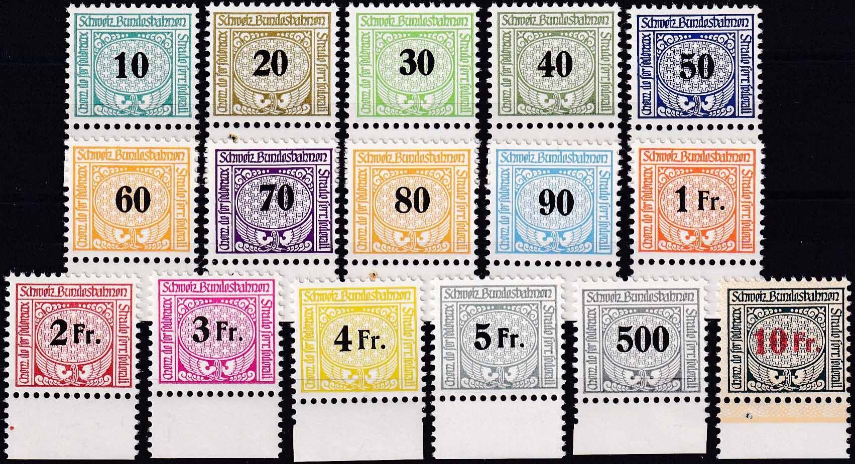 Tutti i francobolli: 1948/1957, Eisenbahnmarken Nr. 72-87, TABS-Serie postfr.**. – Nuovo (secondo la descrizione) da Aesch BL venduto da toffifee09