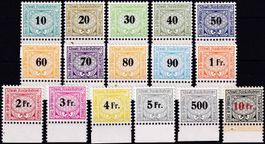1948/1957, Eisenbahnmarken Nr. 72-87, TABS-Serie postfr.**.