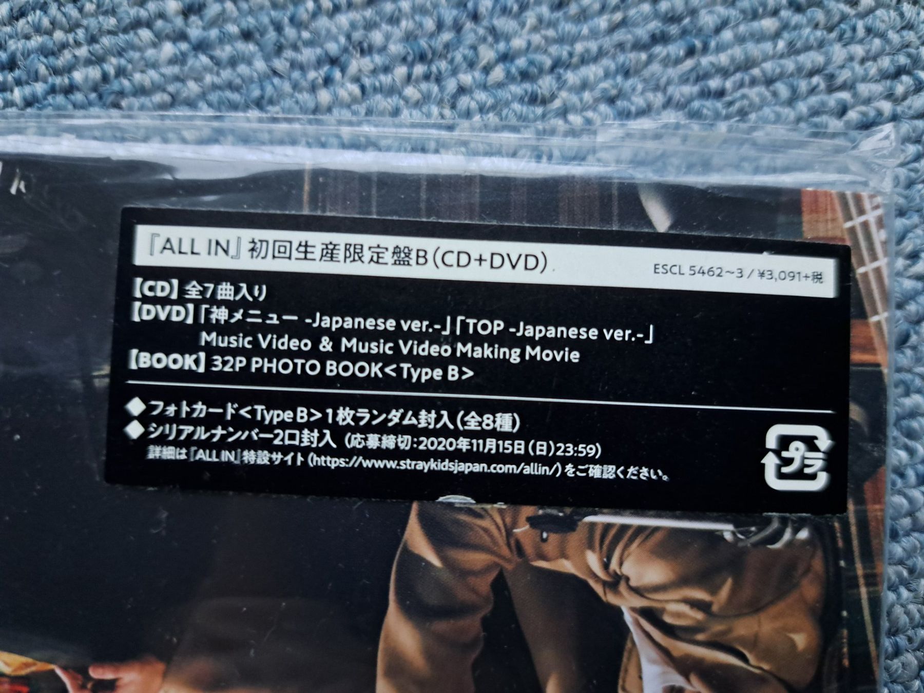 Stray Kids SKZ ALL IN Japan Limited Album B ver. CD + DVD (Gebraucht ...