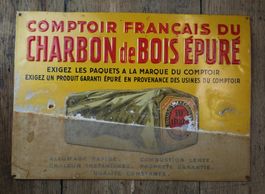 Blechschild, Werbeschild "Charbon de Bois Epuré" (2)