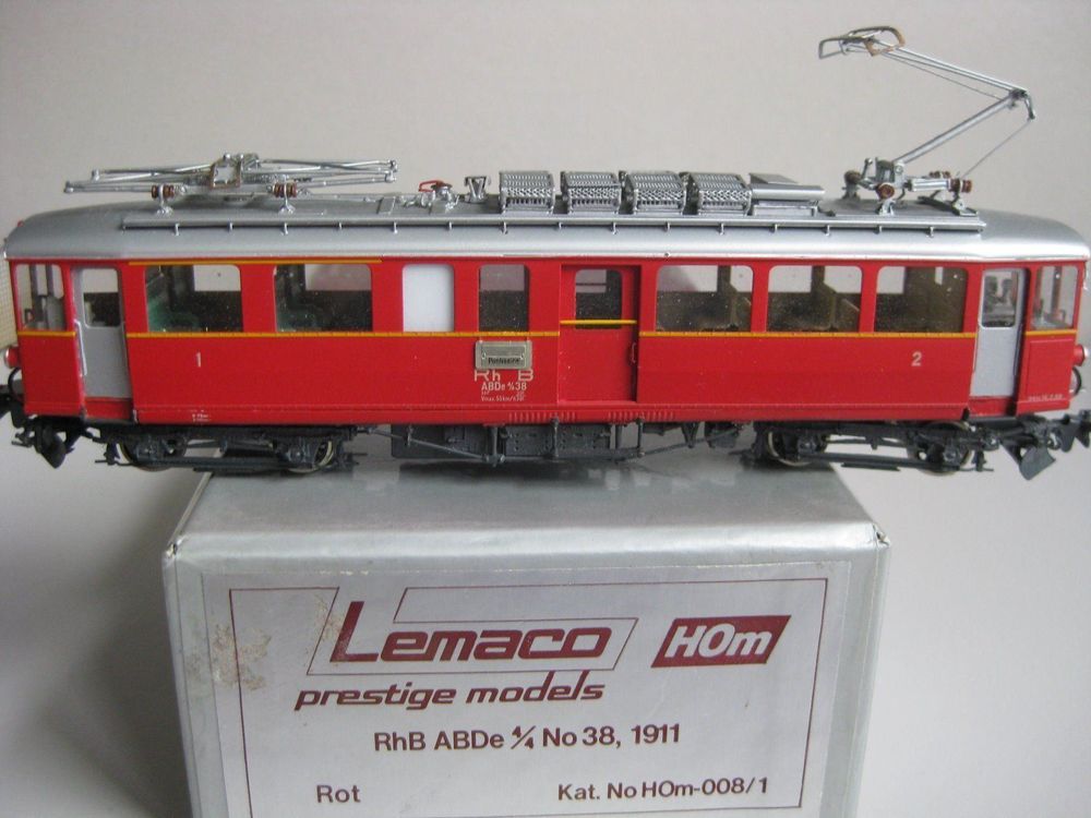 Locomotive Lemaco ABe 4/4 RhB COVIGLIA Nr 56 - Échelle HOm - Édition Limitée 1994 - Occasion