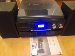 Auvision Plattenspieler mit CD, Radio,BT,Tape und USB